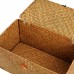 DEAMACE Rectangular Handwoven Seagrass Storage Basket with Lid and Home Organizer Bins, Set of 3