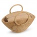 DOKOT Hand-Woven Straw Bag with Round Handle Retro Casual Summer Beach Handbags