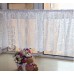 Embroidery Semi Sheer Lace Curtain Valances for Kitchen, Cafe, Dining Room